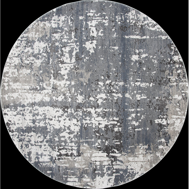 Tapis d'intérieur / extérieur rond en polypropylène Bungalow Rose 7 pi 10 po Bungalow Rose Quinonez