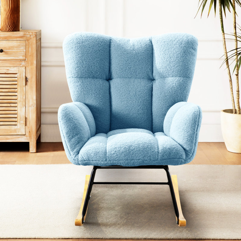 Chaise berçante moderne pour chambre de bébé, salon, chambre à coucher, Bleu