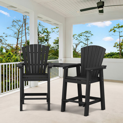 Wolak HDPE Outdoor Adirondack Chair Set With Table