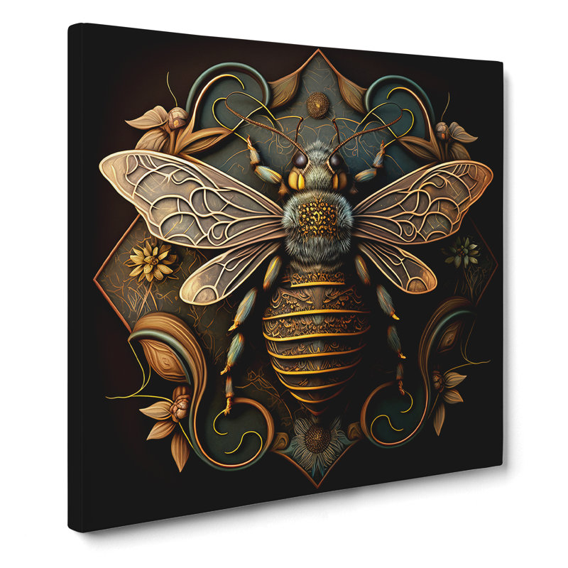 Bee Ornamental - No Frame Print, 35cm H x 35cm W x 3cm D