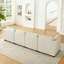 Canapé modulaire en chenille avec 2 repose-pieds et coussins décoratifs