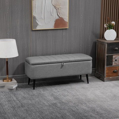 Patil 102cm Wide Tufted Rectangle Solid Colour Standard Ottoman with Storage