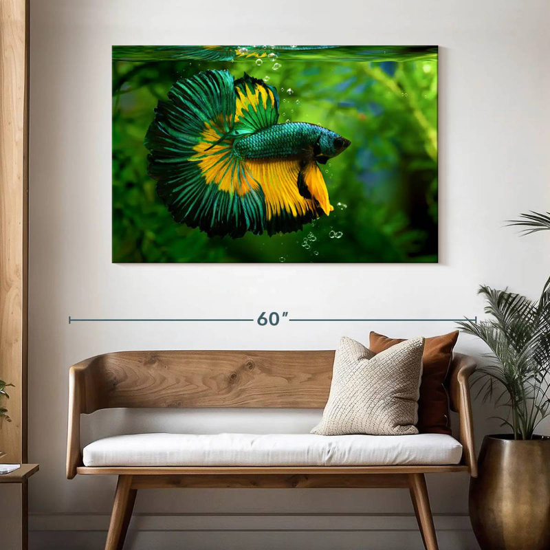Green Yellow Betta Fish, 32" H x 48" W