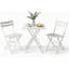 Ensemble bistro 3 pièces, table et chaises de patio pliables, sans assemblage, blanc-1652326692