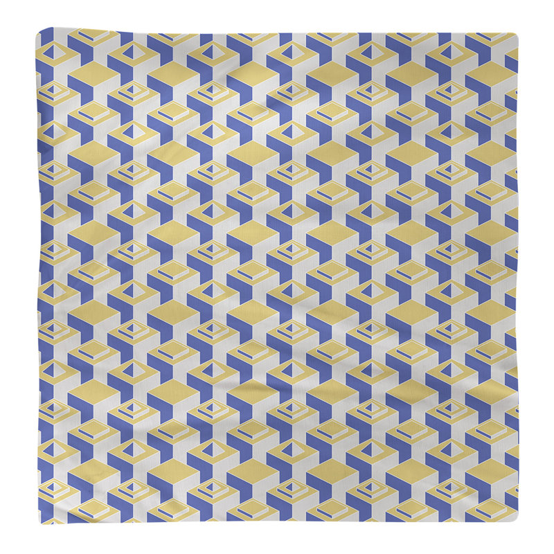 Serviette de table en coton à motif de gratte-ciels à deux couleurs, H 0,1 po x l 22 po x P 22 po, Jaune/bleu