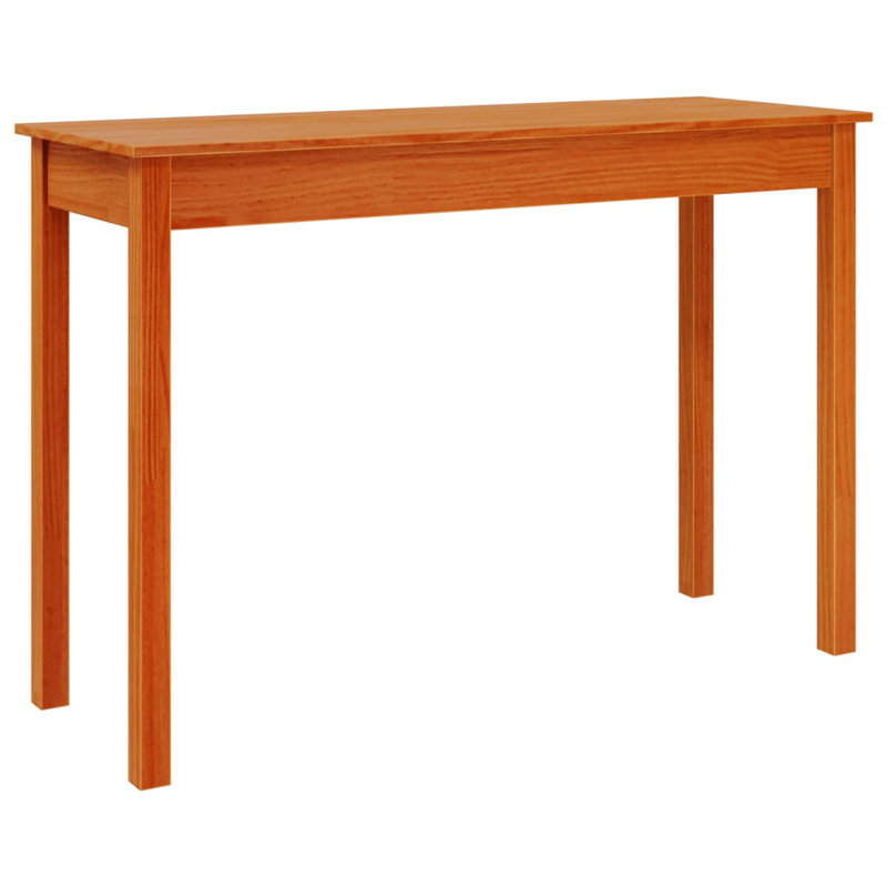 vidaXL Console Table Solid Pine Wood Medium Decorative Inlays, 29.5" H x 43.3" W x 15.7" D, White