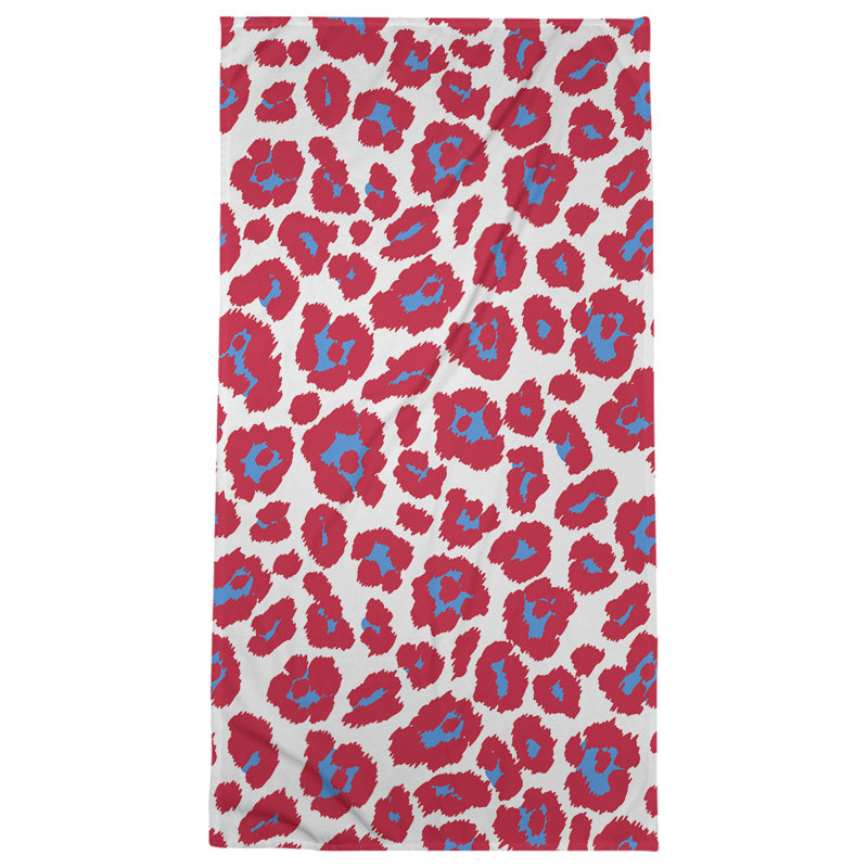 Serviette de plage Holderness, Microfibre, Blanc / bleu clair / rouge