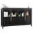 55" Sideboard Buffet Cabinet with 4 Glass Doors, Modern Farmhouse Storage Cabinet Table for Kitchen Dining Room, Living Room-2080515735