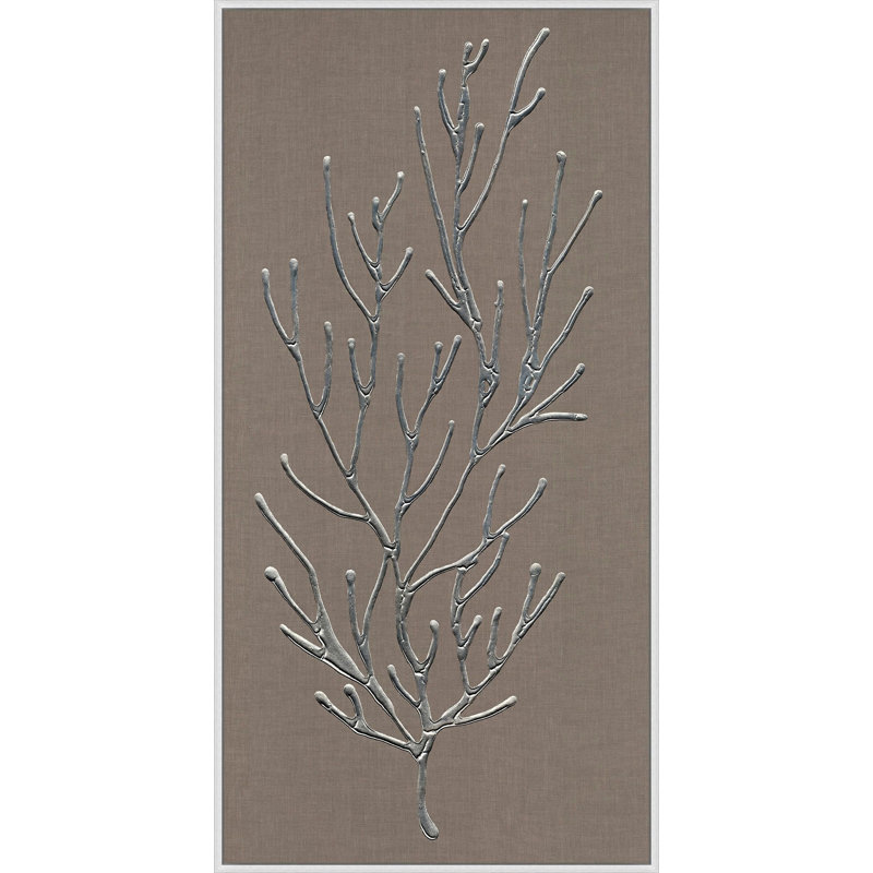 Pewter Coral Icon 2 - Impression sur cadre flottant sur toile apprêtée