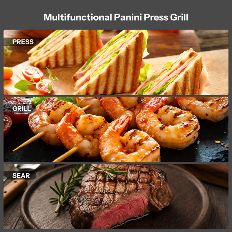 The Ultimate Quick & Versatile Sandwich Maker: Nonstick Panini Press for Breakfast, Grilled Cheese, Steak - Easy Clean, Space-Saving, Indicator Light