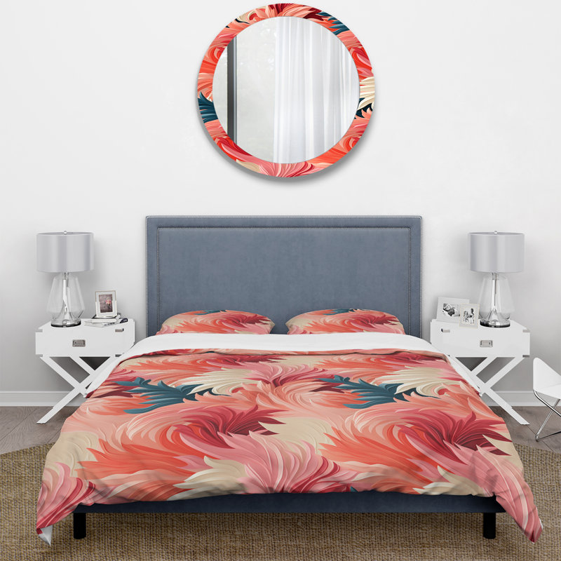 Ensemble de housse de couette Coral Canvas, Housse de couette pour très grand lit et 2 très