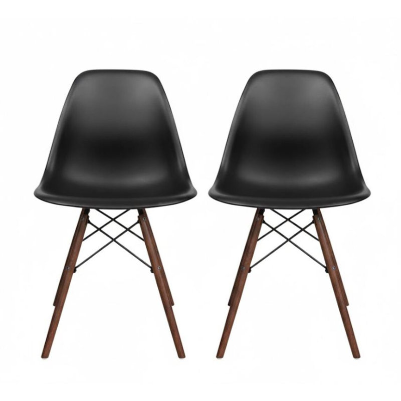 Ensemble de 2 chaises d'appoint Fontana, Noir