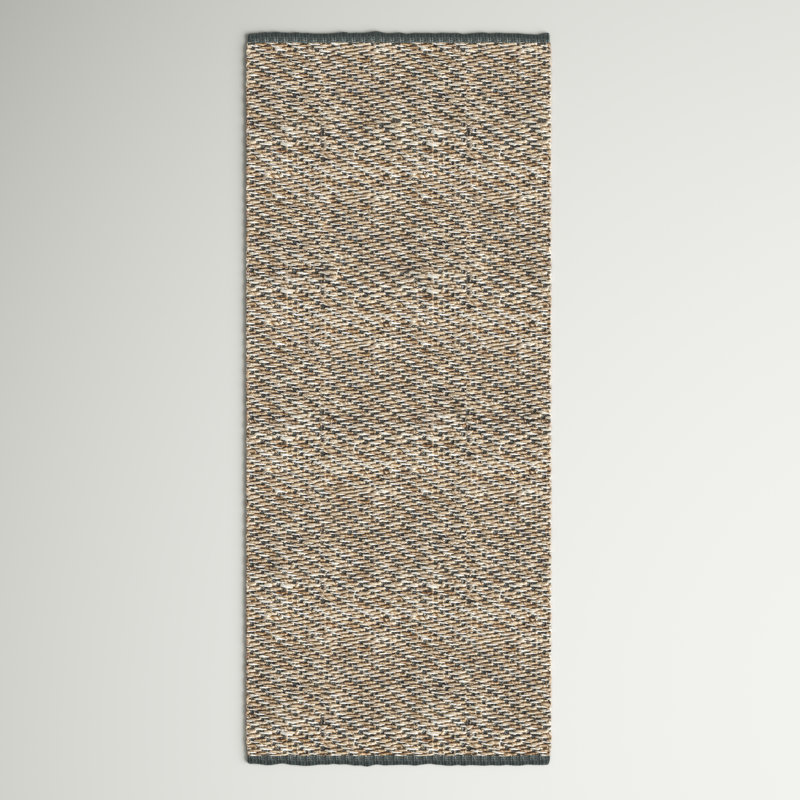 Tapis brun en jute / sisal tissé à plat à la main Chester, Tapis de couloir 2 pi 6 po x 12 pi