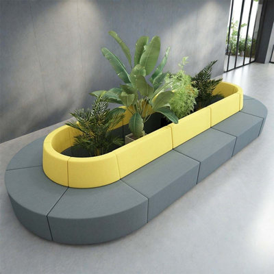 Large size oval colour matching reception sofa