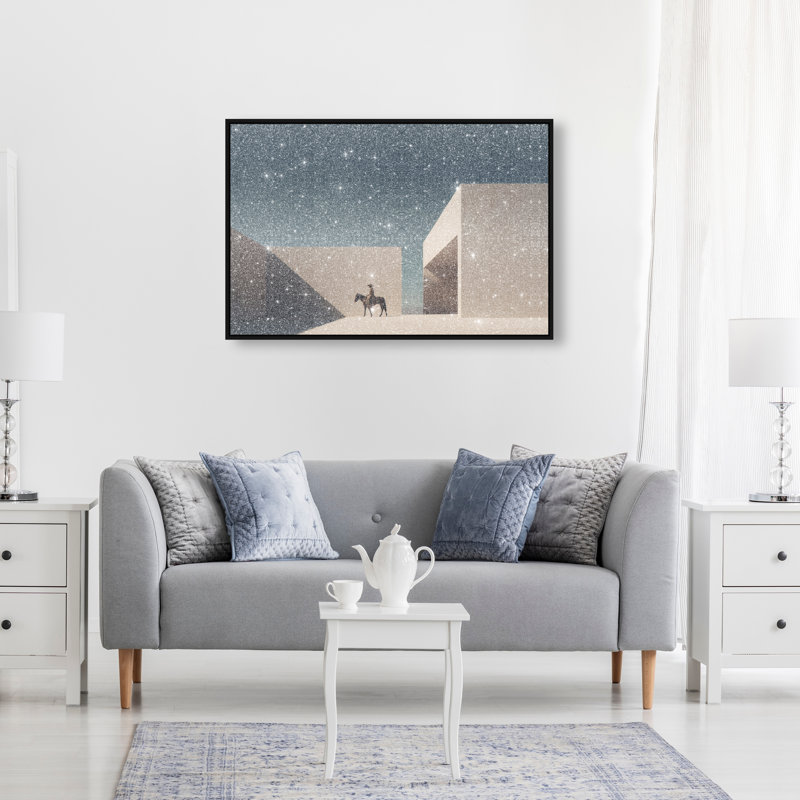 Lone Equestrian II Print by Oliver Gal, 21"H x 31"W, Black Floater Frame