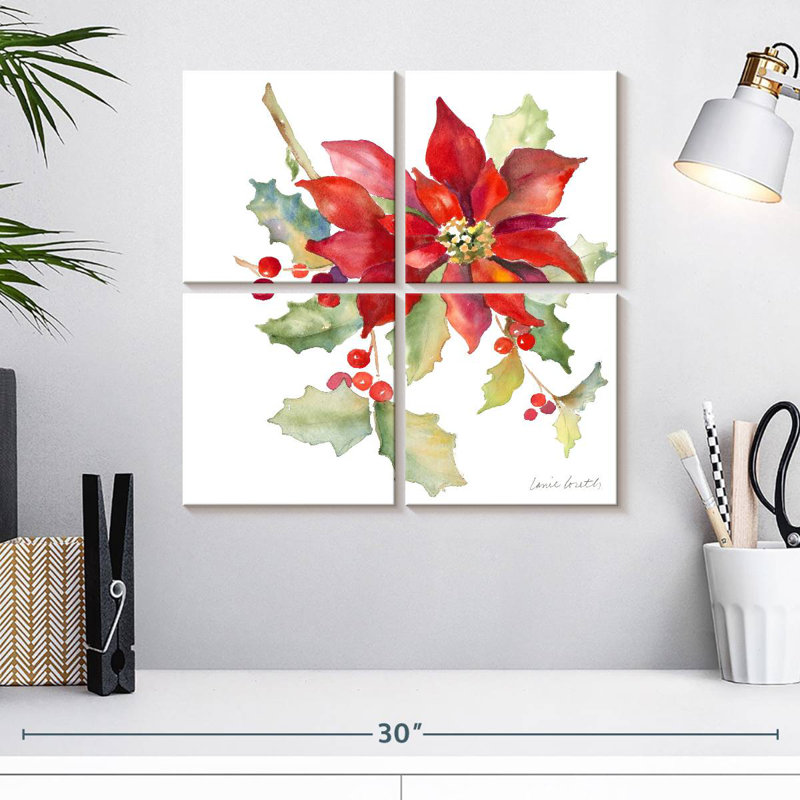 Harnek Poinsettias II, H 18 po x l 18 po