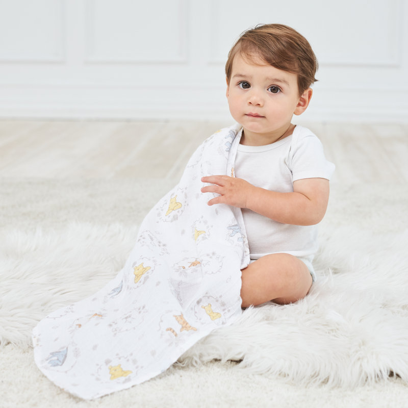 Mousseline de coton Swaddle, lot de 4 Winnie + Friends, Winnie + Friends