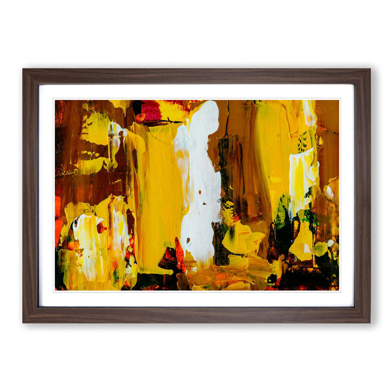 Abstract Art Painting Vol.245 by S.Johnson - Picture Frame Painting Print, Walnut Framed, 62cm H x 87cm W x 2cm D