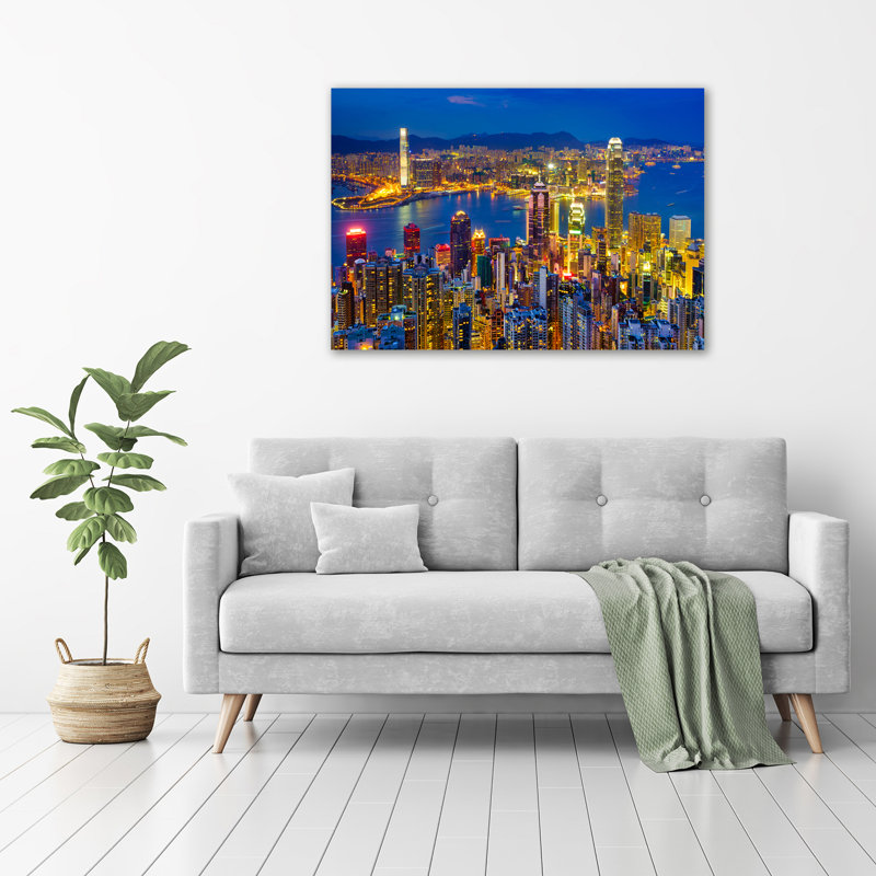 Hong Kong By Night - Unframed Art Prints on Glass