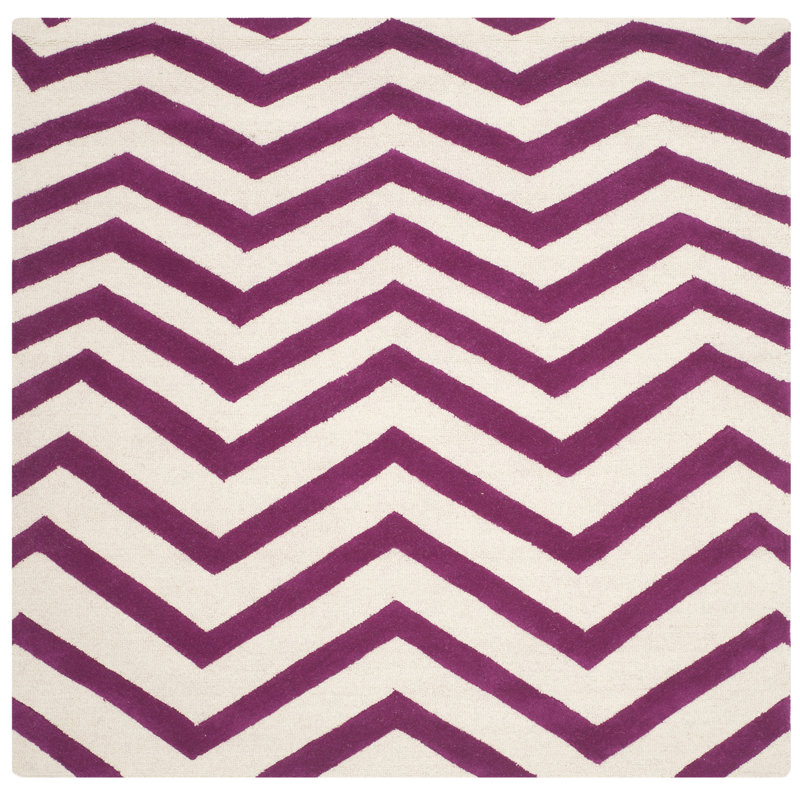 Tapis en laine touffeté à la main Sanyla, Carré 6 pi
