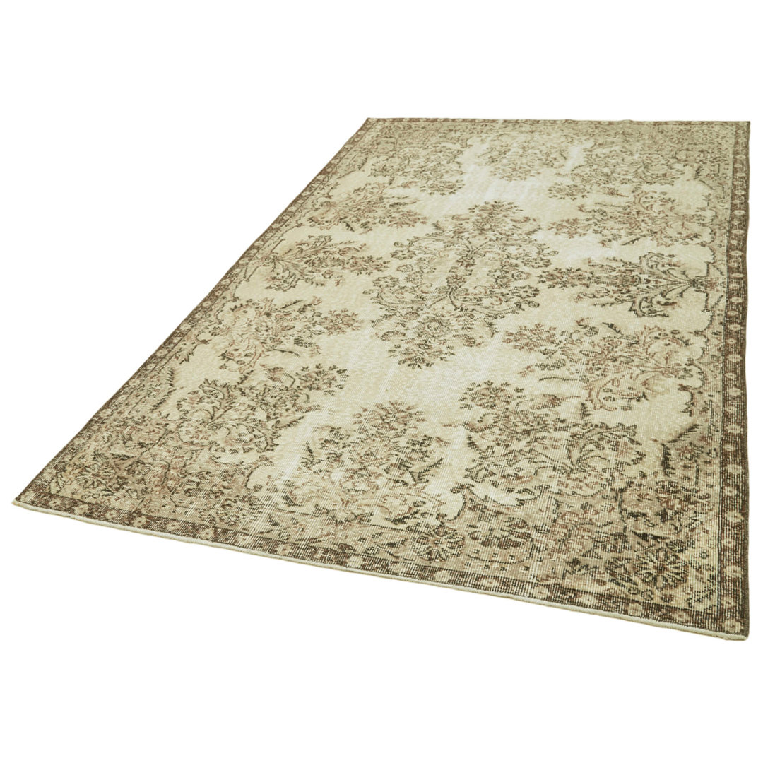 Vintage Beige Vintage Wool Handmade Area Rug