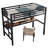 Metal Material Twin Size Loft Bed Frame With Power Outlet And With Led Lighting Function Lighted, With Space-Saving Design, With Noise-Reduced Function, In Black Finish