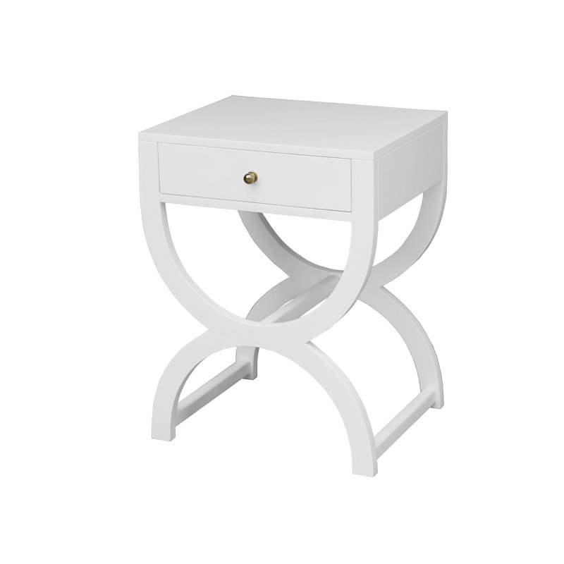 Alexis End Table with Storage, White