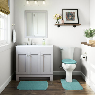 Ensemble de tapis de bain en nylon 3 pièces avec envers antidérapant Felia