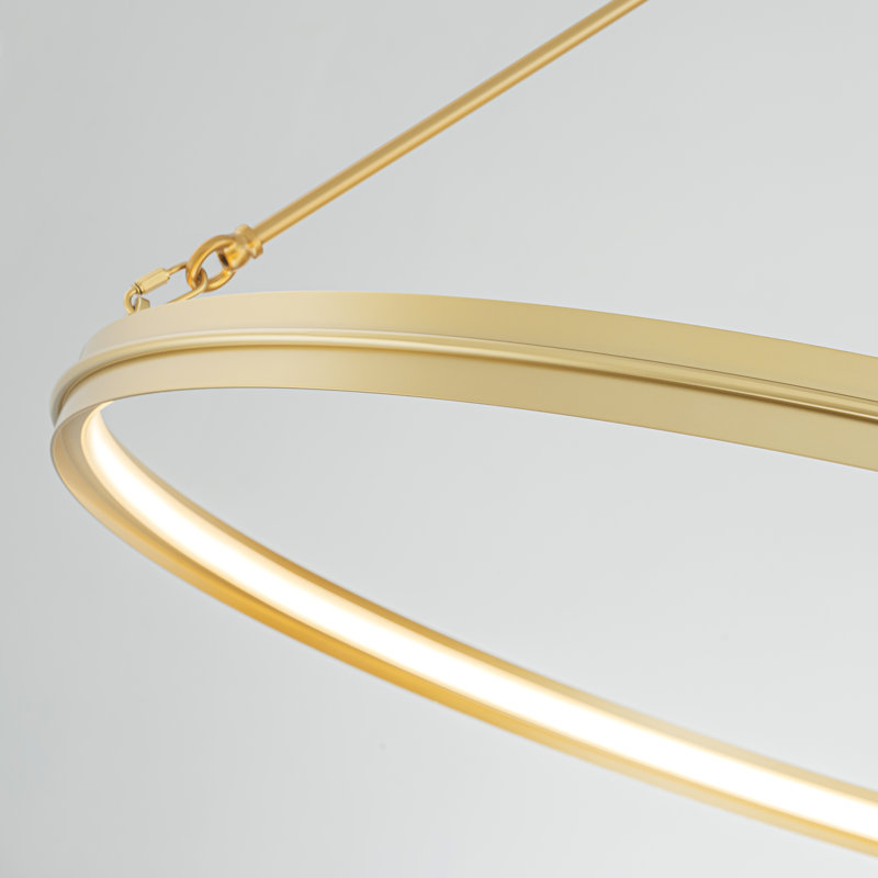 LED Dimmable Aluminum Circular Chandelier, Gold