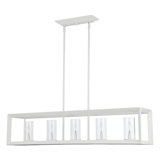 Smyth 5-Light Linear Pendant in Natural White with Clear Glass