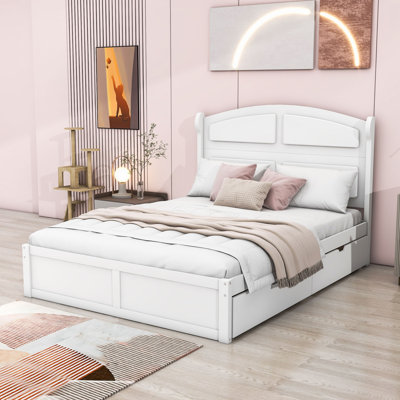 Calijah Queen 2 Drawers Wood Platform Bed with Twin Size Trundle -  Red Barrel StudioÂ®, CA9C403D30A84478A52E12B4359BE567