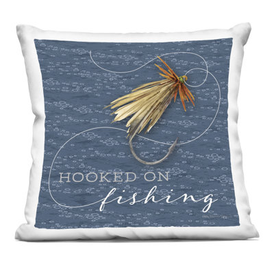 Coussin décoratif Hooked On Fishing Hobby, design par Holly Thomas Stein