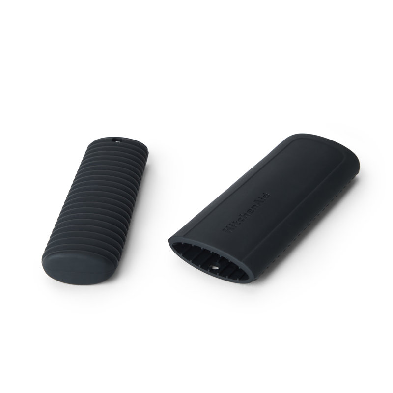Ensemble de 2 housses en silicone souple pour casseroles et poêles en fonte Kitchenaid , Noir mat
