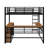 Full Size Metal Loft Bed With Shelves And Desk-1149733905