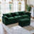 Reversible L-Shaped Fabric Sectional Sofa with Ottoman - Modern Upholstered Design, Premium Corduroy Fabric, Perfect for Small Living Rooms-619924839