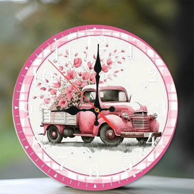 Horloge murale en bois 10 po, mouvement silencieux, à piles (piles AA non incluses), décor artistique, parfait pour les décorations