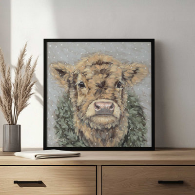 «Snowy Day at the Farm 1» par Sara G. Designs, reproduction d'art