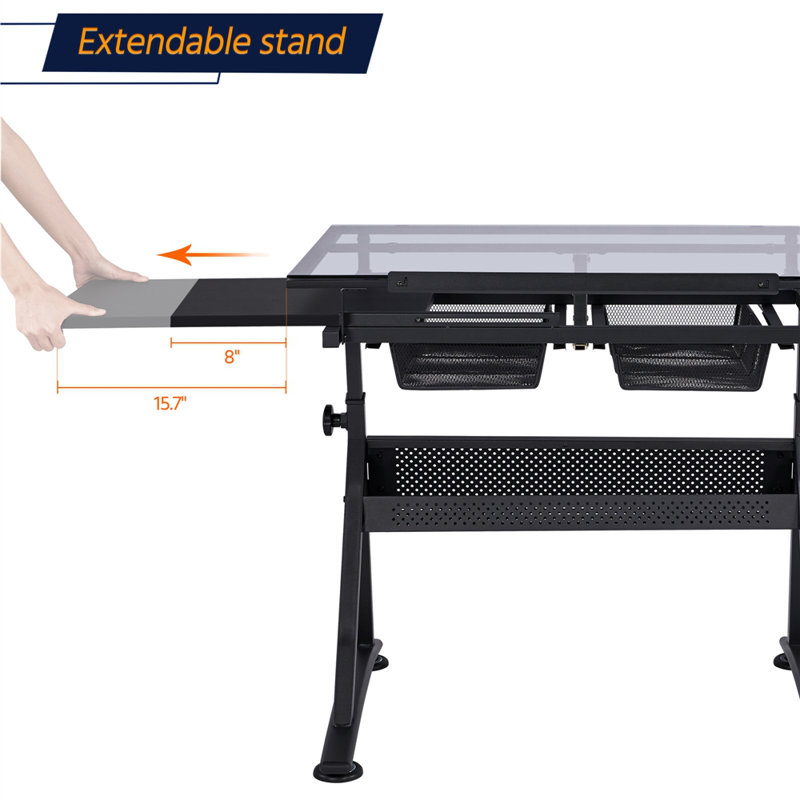 Height Adjustable Drafting Table and Chair Set