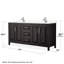 Ensemble de meuble-lavabo double 72 "avec miroir Daria-272531888-272531890-272531884