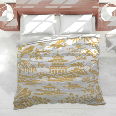 Édredon chinois à motif de paysage chinois