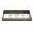 Gery Serving Tray Set Of 2, Patterned Glass Base And Rustic Brown Frame