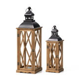 Medders 2-Piece Wood Tabletop Lantern Set
