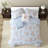 Blue Floral Bedding Sets, King Microfiber Comforter with Ruffled Edges