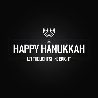 Happy Hanukkah Sign by Benidio - Wrapped Canvas Print