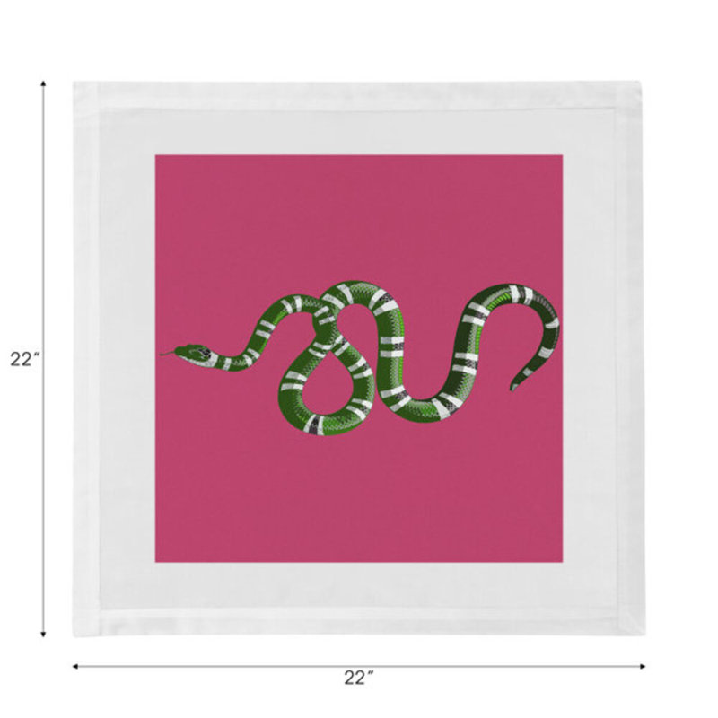 Serpent Cotton Sateen Dinner Napkins, Raspberry