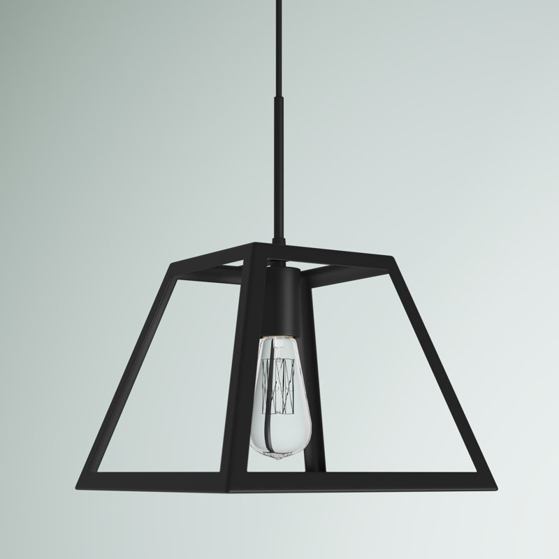 Luminaire suspendu géométrique 1 lumière New Haven, Noir