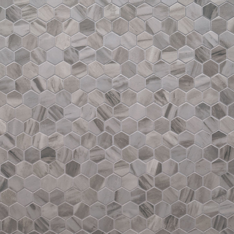 Ardena 12 in. x 12 in. Matte Porcelain Mosaic Floor and Wall Tile, Mist Nero