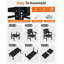 Ensemble de salle à manger de patio pour 6 personnes toutes saisons Ensemble de table d'extérieur et chaises de haute qualité avec trou pour parasol et cadre en aluminium pour l'extérieur, jardin, terrasse, bord de piscine, noir-859559293