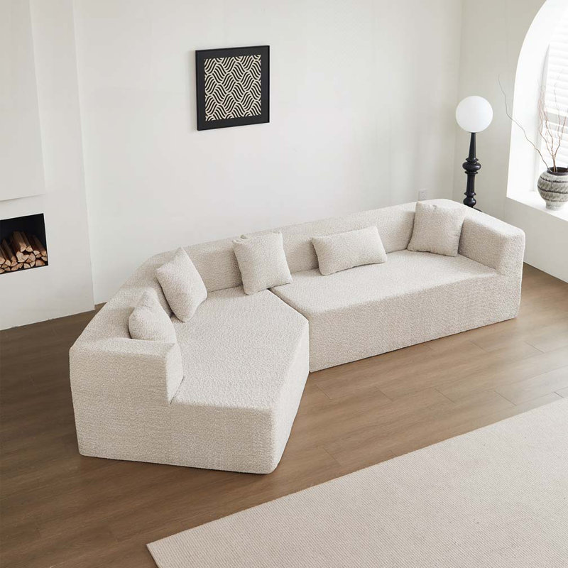 Canapé incurvé modulaire Boneless, Beige