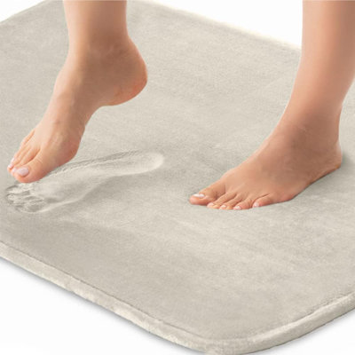 Thick Memory Foam Bath Rugs, Soft Absorbent Velvet Bathroom Mats With Non-Slip Dots Underside